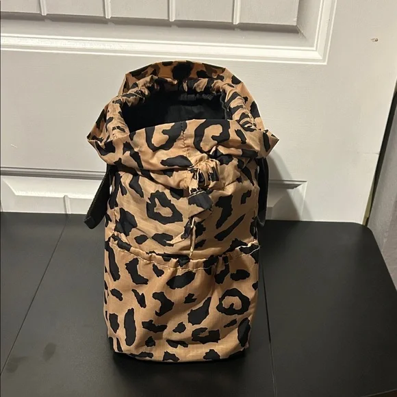 Calpak Leopard Print lunch Bag in Black and Tan - Picture 3 of 3